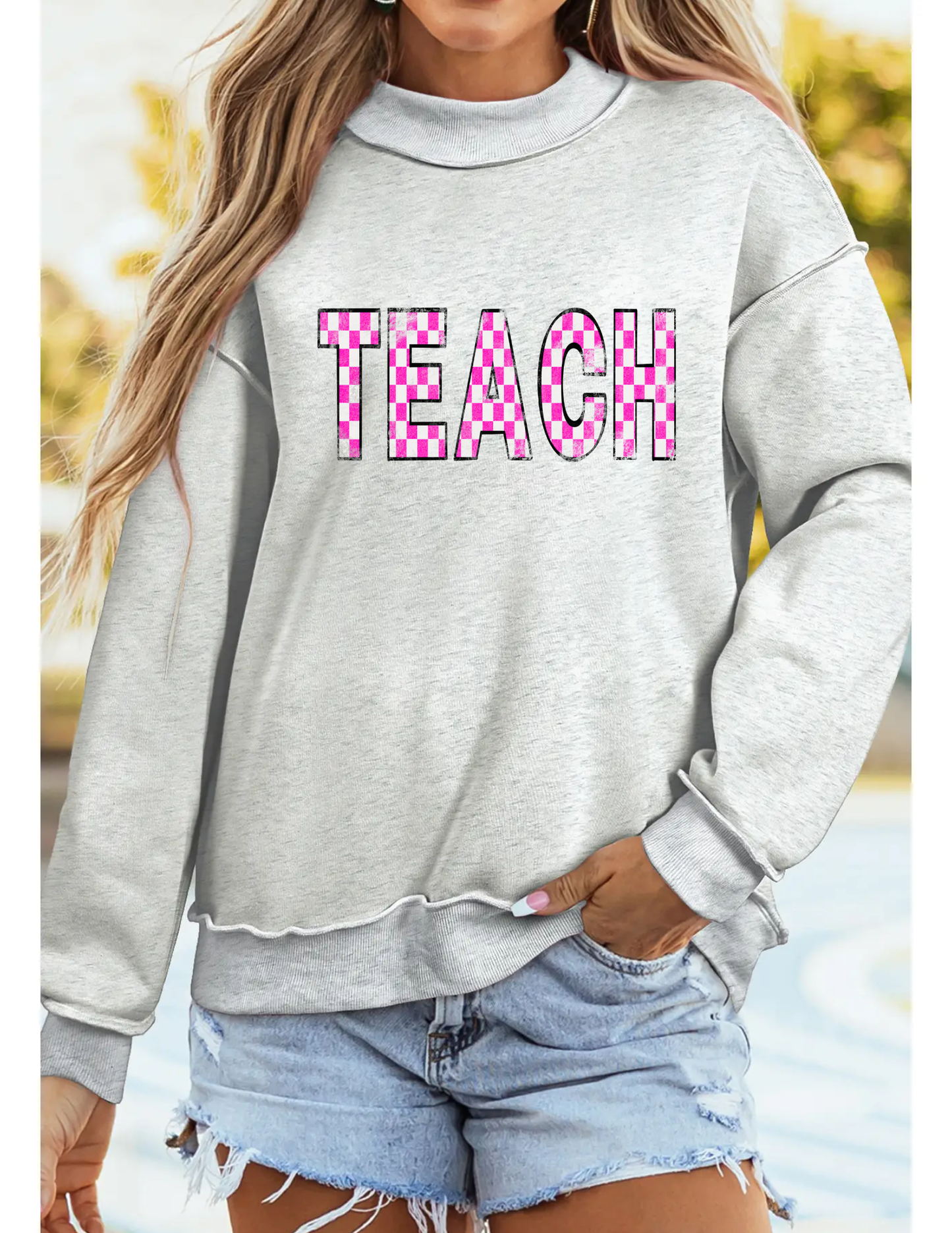 Teach Mock Neck Sweatshirt- Preorder