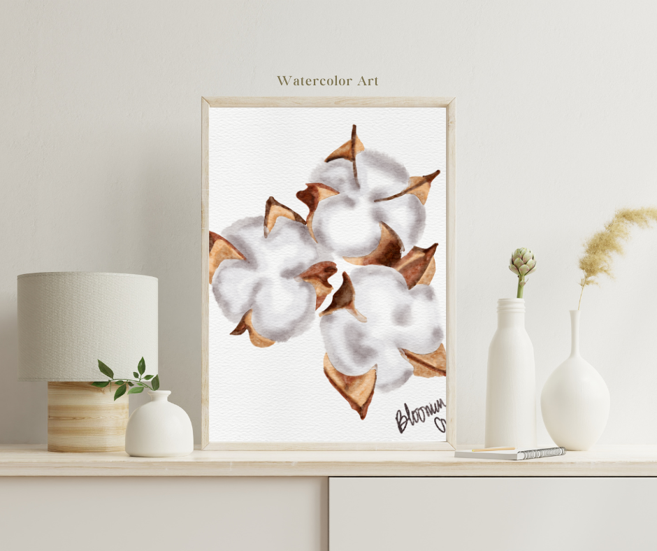 Watercolor Cotton, Digital Download