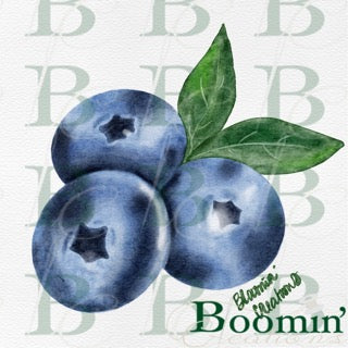 Watercolor Blueberries, Digital Download