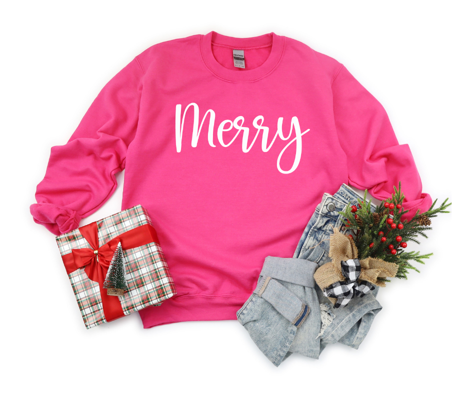 Let's Be Merry Embroidered Crewneck