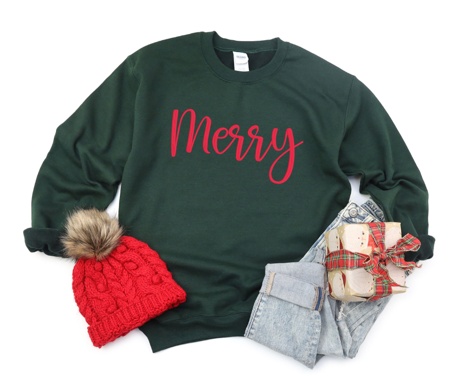 Let's Be Merry Embroidered Crewneck