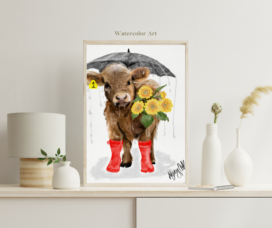 Watercolor Barnyard Animals, Digital Download