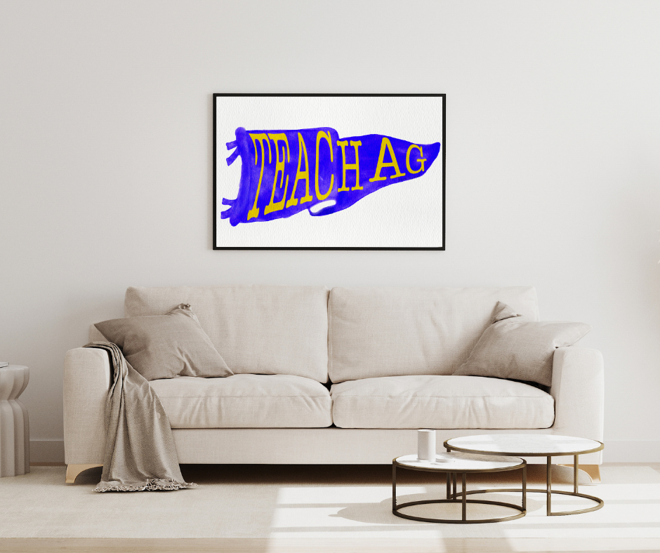 Watercolor Teach Ag Penant, Digital Download