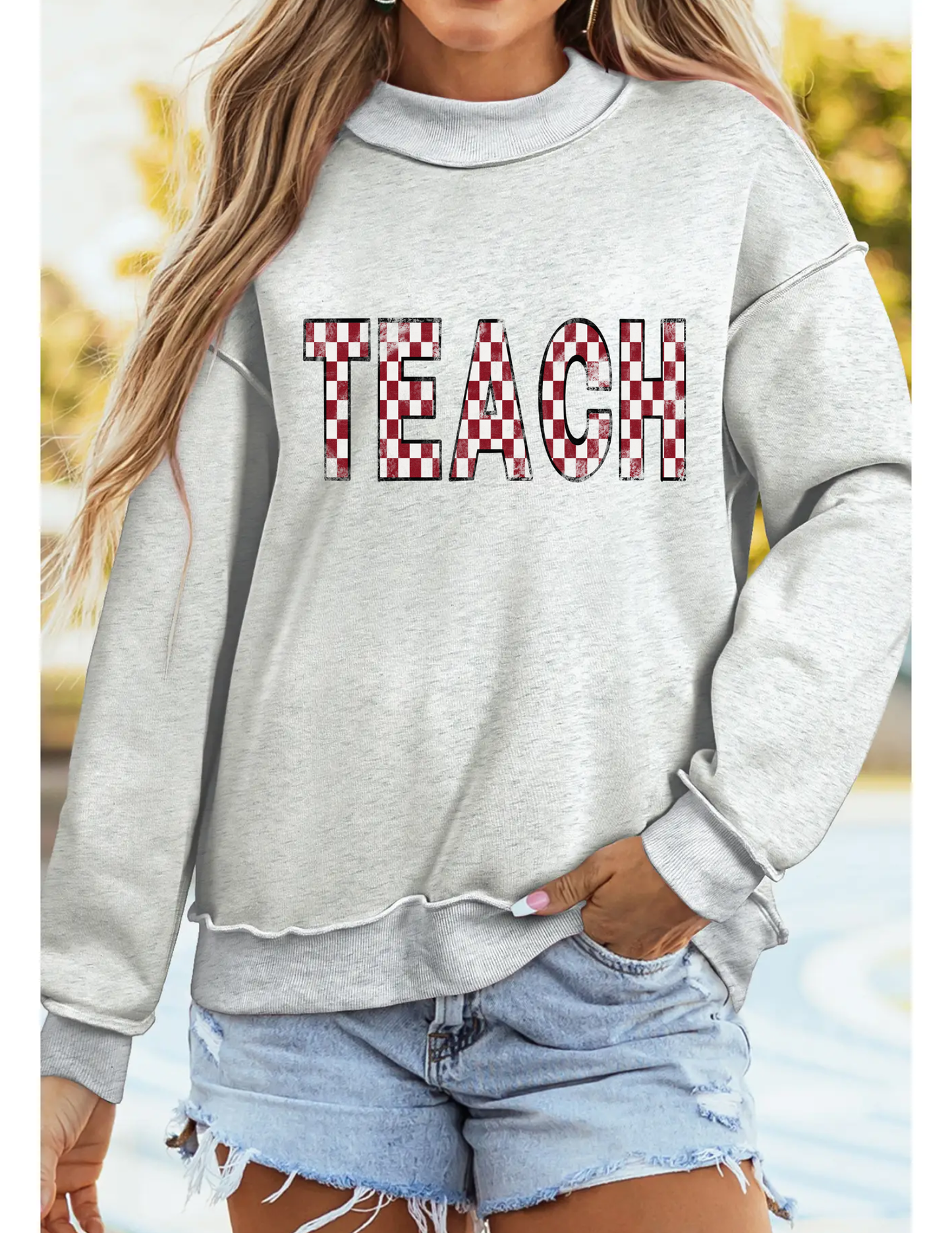 Teach Mock Neck Sweatshirt- Preorder