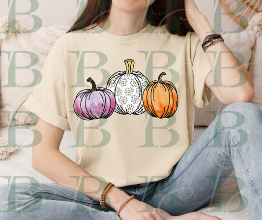 White Daisies Pumpkin T-Shirt