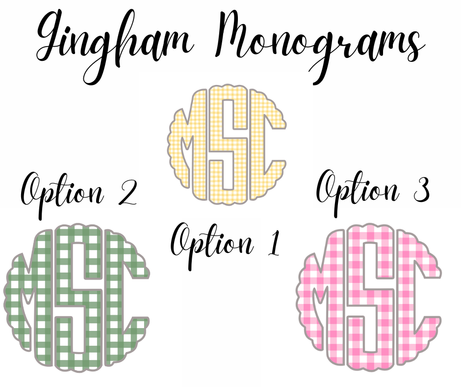 Gingham Monogram Crewneck