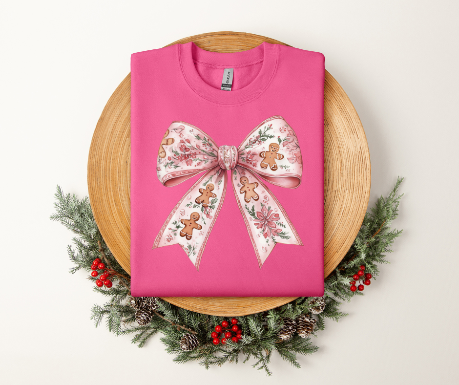 Gingerbread Bow, Pink T-Shirt/Sweatshirt
