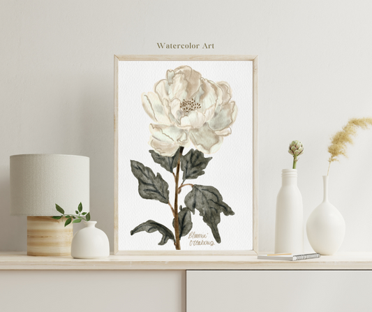 Watercolor Peony, Digital Download