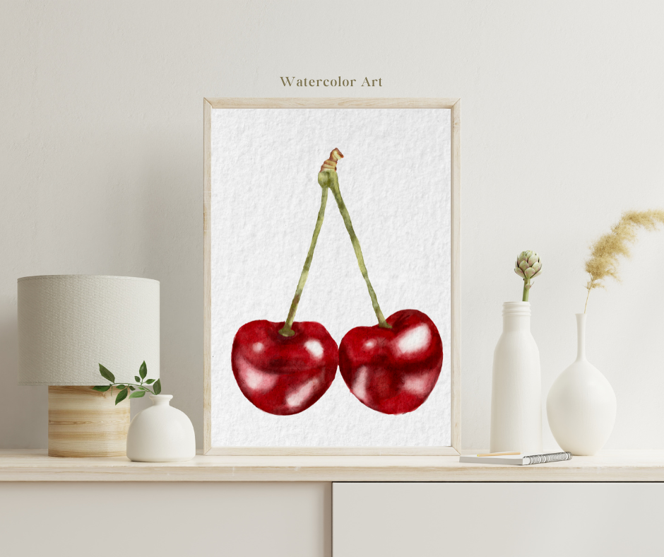 Watercolor Cherry, Digital Download