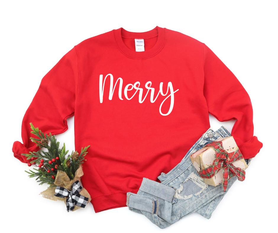 Let's Be Merry Embroidered Crewneck