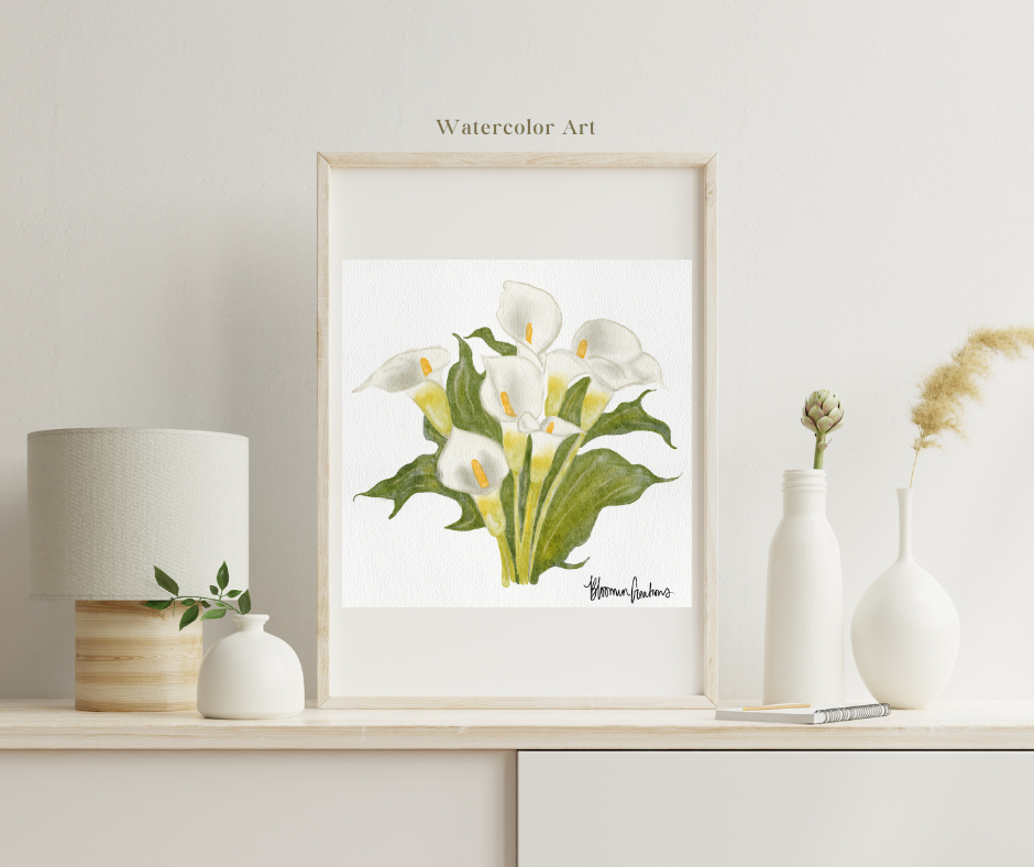 Watercolor Calla Lillies, Digital Download