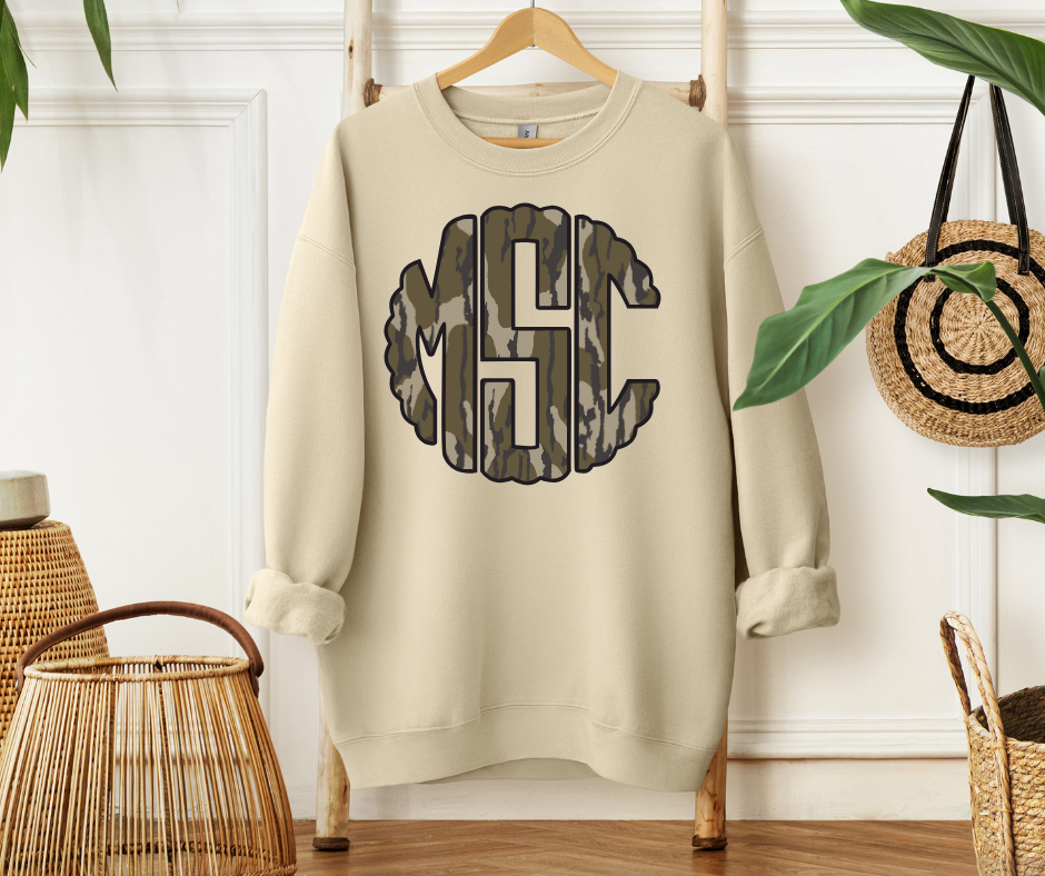 Camo Monogram Crewneck